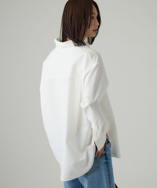 BABYLONE（バビロン）の「オックス刺繍オーバーシャツ（シャツ/ブラウス・レディース・ホワイト/サックスブルー・フリー）」の5枚目の写真