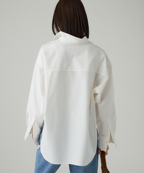 BABYLONE（バビロン）の「オックス刺繍オーバーシャツ（シャツ/ブラウス・レディース・ホワイト/サックスブルー・フリー）」の6枚目の写真