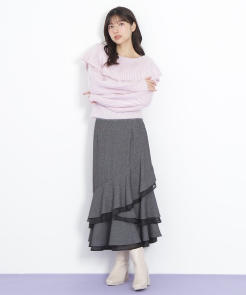 JILL by JILL STUART（ジルバイジルスチュアート）の「◇ランダムヘムシアースカート（スカート・レディース・ラベンダー/ホワイト/ブラック系その他・FREE）」の3枚目の写真