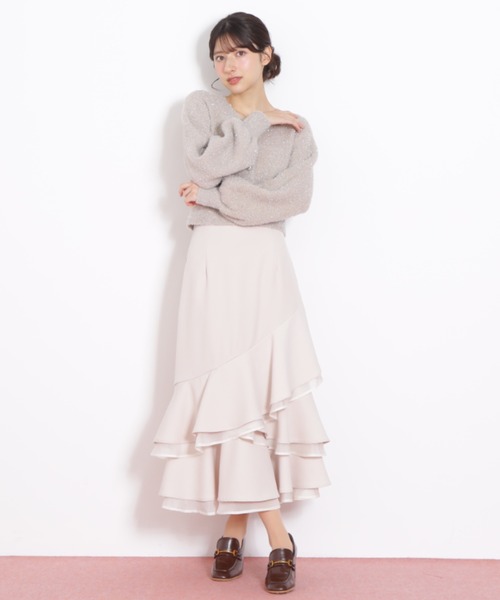 JILL by JILL STUART（ジルバイジルスチュアート）の「◇ランダムヘムシアースカート（スカート・レディース・ラベンダー/ホワイト/ブラック系その他・FREE）」の2枚目の写真