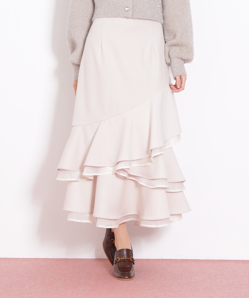 JILL by JILL STUART（ジルバイジルスチュアート）の「◇ランダムヘムシアースカート（スカート・レディース・ラベンダー/ホワイト/ブラック系その他・FREE）」の18枚目の写真