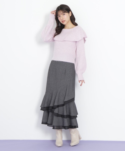 JILL by JILL STUART（ジルバイジルスチュアート）の「◇ランダムヘムシアースカート（スカート・レディース・ラベンダー/ホワイト/ブラック系その他・FREE）」の6枚目の写真