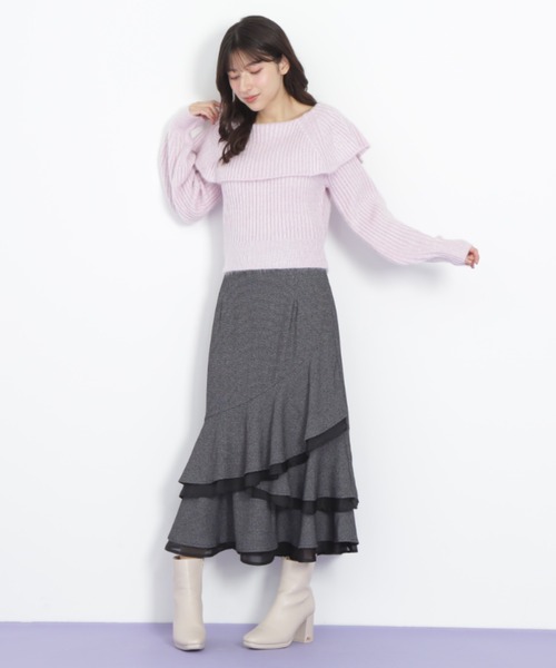 JILL by JILL STUART（ジルバイジルスチュアート）の「◇ランダムヘムシアースカート（スカート・レディース・ラベンダー/ホワイト/ブラック系その他・FREE）」の7枚目の写真