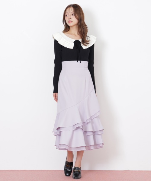 JILL by JILL STUART（ジルバイジルスチュアート）の「◇ランダムヘムシアースカート（スカート・レディース・ラベンダー/ホワイト/ブラック系その他・FREE）」の22枚目の写真