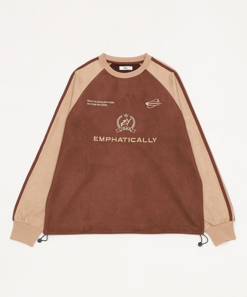 WEGO（ウィゴー）の「WEGO/【25年秋冬新作】フェイクスウェードゲームプルオーバー（スウェット・メンズ・チャコールグレー/ネイビー/アイボリー/ブラウン・MEDIUM/LARGE）」の8枚目の写真