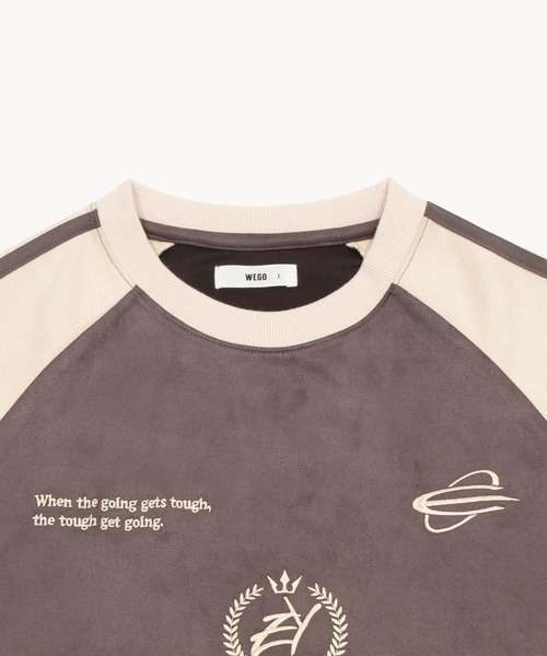 WEGO（ウィゴー）の「WEGO/【25年秋冬新作】フェイクスウェードゲームプルオーバー（スウェット・メンズ・チャコールグレー/ネイビー/アイボリー/ブラウン・MEDIUM/LARGE）」の5枚目の写真