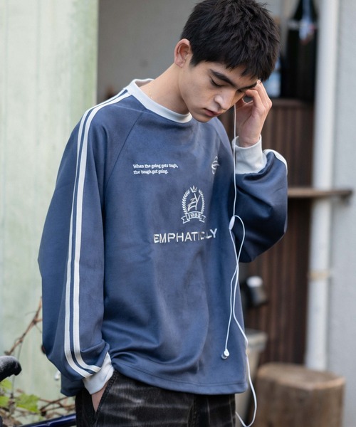 WEGO（ウィゴー）の「WEGO/【25年秋冬新作】フェイクスウェードゲームプルオーバー（スウェット・メンズ・チャコールグレー/ネイビー/アイボリー/ブラウン・MEDIUM/LARGE）」の16枚目の写真