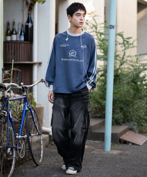 WEGO（ウィゴー）の「WEGO/【25年秋冬新作】フェイクスウェードゲームプルオーバー（スウェット・メンズ・チャコールグレー/ネイビー/アイボリー/ブラウン・MEDIUM/LARGE）」の18枚目の写真