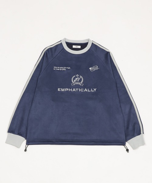 WEGO（ウィゴー）の「WEGO/【25年秋冬新作】フェイクスウェードゲームプルオーバー（スウェット・メンズ・チャコールグレー/ネイビー/アイボリー/ブラウン・MEDIUM/LARGE）」の9枚目の写真