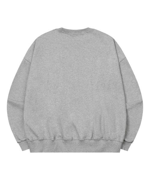 MUCENT(ムセント)の「モニク ブラー ロゴ クロス レザー パッチ スウェット 男女共用 (2カラー)(スウェット・レディース・ブラック/グレー・FREE)」の4枚目の写真
