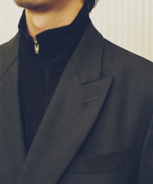 LIDNM（リドム）の「DOUBLE BREASTED CHESTER（チェスターコート・メンズ・ダークグレー・SMALL/MEDIUM/LARGE）」の14枚目の写真