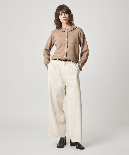 Steven Alan(スティーブンアラン)の「<Steven Alan>コットン カシミヤ フリル カーディガン(カーディガン/ボレロ・レディース・ベージュ/ネイビー・FREE)」の3枚目の写真