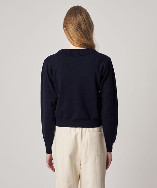 Steven Alan(スティーブンアラン)の「<Steven Alan>コットン カシミヤ フリル カーディガン(カーディガン/ボレロ・レディース・ベージュ/ネイビー・FREE)」の6枚目の写真