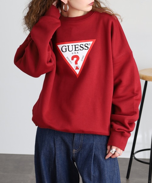 GUESS JEANS（ゲスジーンズ）の「GUESS JEANS アイコニック トライアングルクルーネックスウェット（スウェット・レディース・ブラック/レッド・XS/L/M/S）」の13枚目の写真