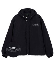 ASTRAL PROJECTION（アストラルプロジェクション）の「アーチロゴフードパーカーダウンジャケット_ブラック（ダウンジャケット/コート）」