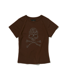 ALBINO SKULL CROP TEE [BROWN]