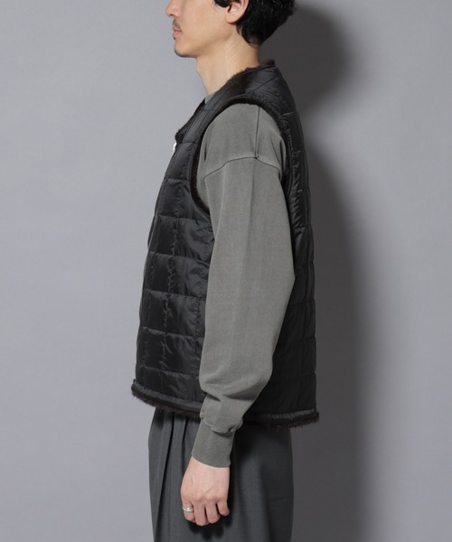 NANO universe（ナノユニバース）の「｢西川ダウン(R)｣ FUSIONSYSTEMフェイクファーベスト（ダウンベスト・メンズ・ブラウン・M/L）」の22枚目の写真