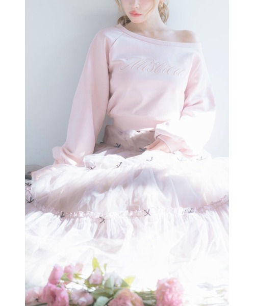MISTREASS(ミストレアス)の「Mini Ribbon Volume Tulle Tiered Skirt(スカート・レディース・ピンクベージュ/モカ・FREE)」の1枚目の写真