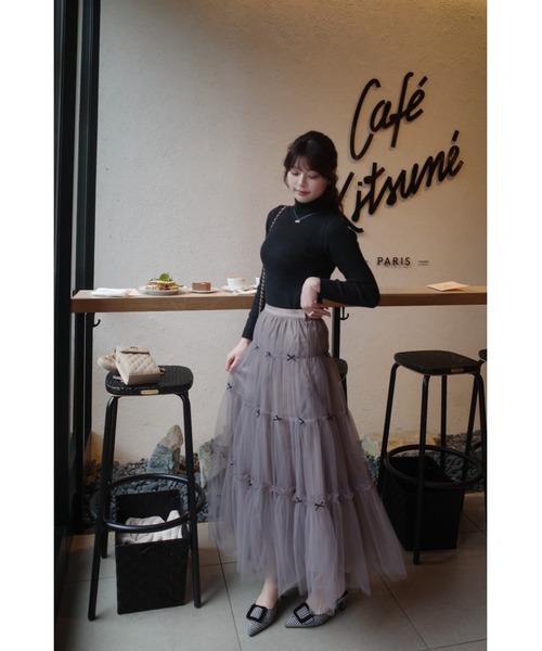 MISTREASS(ミストレアス)の「Mini Ribbon Volume Tulle Tiered Skirt(スカート・レディース・ピンクベージュ/モカ・FREE)」の14枚目の写真