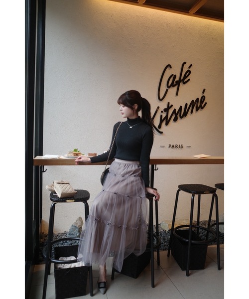 MISTREASS(ミストレアス)の「Mini Ribbon Volume Tulle Tiered Skirt(スカート・レディース・ピンクベージュ/モカ・FREE)」の15枚目の写真
