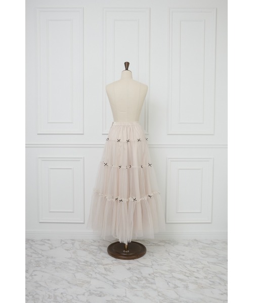 MISTREASS(ミストレアス)の「Mini Ribbon Volume Tulle Tiered Skirt(スカート・レディース・ピンクベージュ/モカ・FREE)」の9枚目の写真