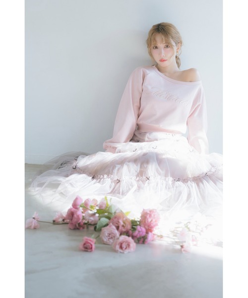 MISTREASS(ミストレアス)の「Mini Ribbon Volume Tulle Tiered Skirt(スカート・レディース・ピンクベージュ/モカ・FREE)」の6枚目の写真
