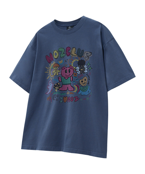 MOZMOZ(モズモズ)の「セキネンピルクマ オーバーサイズ ピグメント 半袖Tシャツ ブルー(Tシャツ/カットソー・レディース・その他・M/XL/XXL)」の1枚目の写真