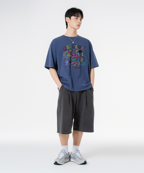 MOZMOZ(モズモズ)の「セキネンピルクマ オーバーサイズ ピグメント 半袖Tシャツ ブルー(Tシャツ/カットソー・レディース・その他・M/XL/XXL)」の3枚目の写真
