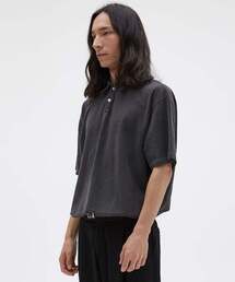 WANGGWAN（ワングァン）の「ピグメントオーバーサイズピケポロ半袖Tシャツ（チャコール）（ポロシャツ）」