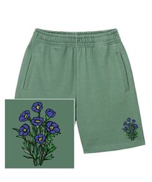 BLUE FLOWER BUNDLE LOGO スウェットハーフパンツ - ピグメントグリーン