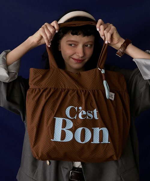 日本未発売　新品未使用　ハンマー　カーボンシールドダブルトートバッグ BONLECILL Marche】チャーム付きバイカラーロゴBIGトートバッグ