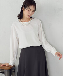 COMME CA ISM（コムサイズム）の「【宮城舞さん着用】【セットアップ対応】ポリエステルツイル パールボタンブラウス（シャツ/ブラウス）」