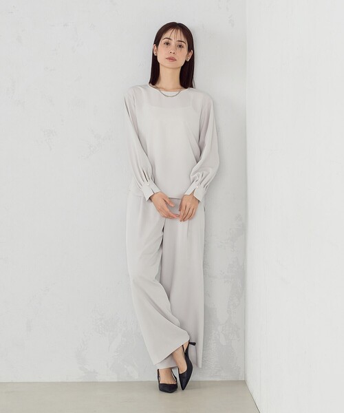 COMME CA ISM(コムサイズム)の「【宮城舞さん着用】【セットアップ対応】ポリエステルツイル パールボタンブラウス(シャツ/ブラウス・レディース・グレー/ネイビー/ホワイト・X-SMALL/SMALL/MEDIUM/LARGE/X-LARGE)」の20枚目の写真