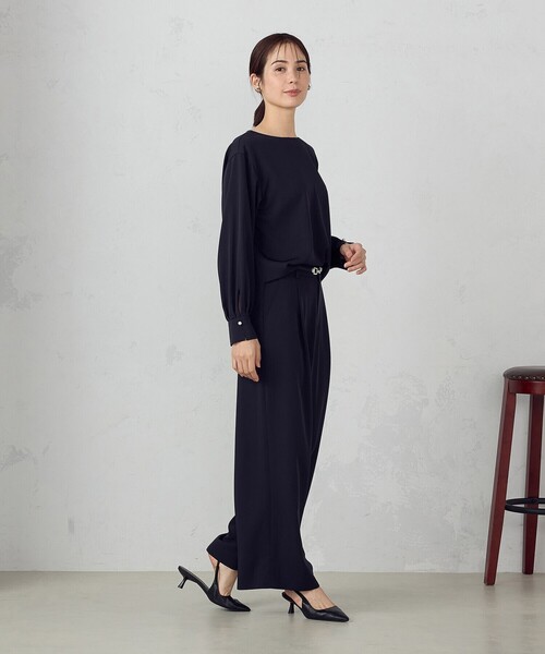 COMME CA ISM(コムサイズム)の「【宮城舞さん着用】【セットアップ対応】ポリエステルツイル パールボタンブラウス(シャツ/ブラウス・レディース・グレー/ネイビー/ホワイト・X-SMALL/SMALL/MEDIUM/LARGE/X-LARGE)」の12枚目の写真