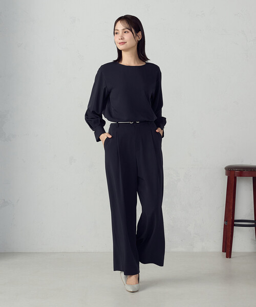 COMME CA ISM(コムサイズム)の「【宮城舞さん着用】【セットアップ対応】ポリエステルツイル パールボタンブラウス(シャツ/ブラウス・レディース・グレー/ネイビー/ホワイト・X-SMALL/SMALL/MEDIUM/LARGE/X-LARGE)」の10枚目の写真