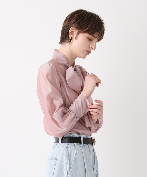 allureville(アルアバイル)の「オーガンザボウブラウス(シャツ/ブラウス・レディース・ホワイト/イエロー/ネイビー/ピンク・2)」の12枚目の写真