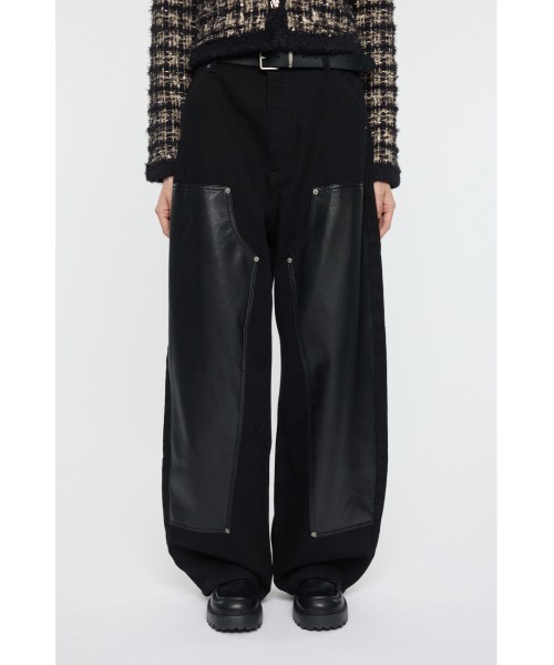 セール】F/LEATHER DOUBLE KNEE パンツ（デニムパンツ）｜MOUSSY