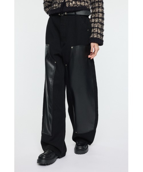 セール】F/LEATHER DOUBLE KNEE パンツ（デニムパンツ）｜MOUSSY