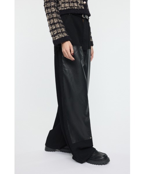 セール】F/LEATHER DOUBLE KNEE パンツ（デニムパンツ）｜MOUSSY