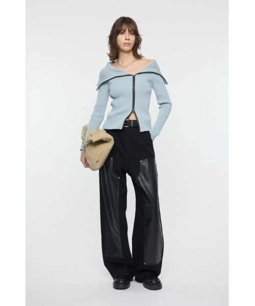 セール】F/LEATHER DOUBLE KNEE パンツ（デニムパンツ）｜MOUSSY