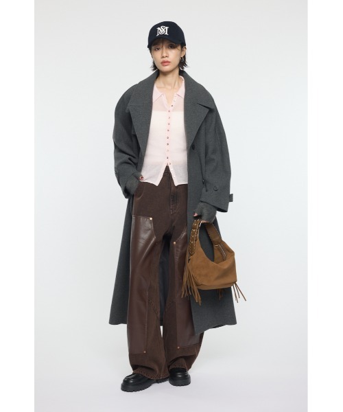 セール】F/LEATHER DOUBLE KNEE パンツ（デニムパンツ）｜MOUSSY