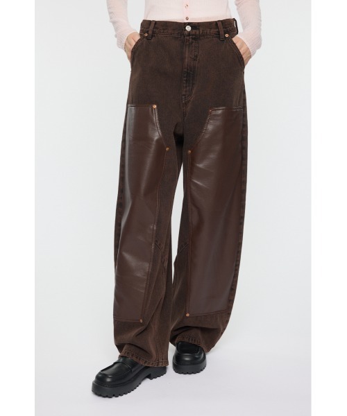 セール】F/LEATHER DOUBLE KNEE パンツ（デニムパンツ）｜MOUSSY