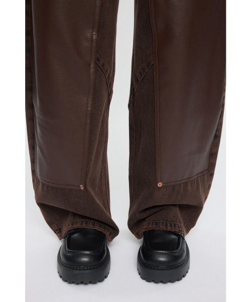 セール】F/LEATHER DOUBLE KNEE パンツ（デニムパンツ）｜MOUSSY