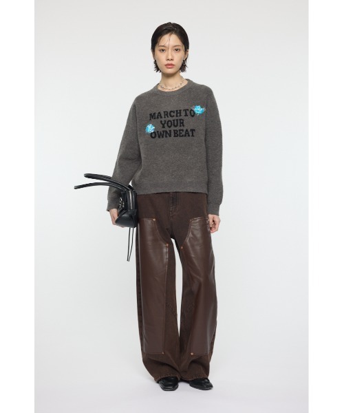 セール】F/LEATHER DOUBLE KNEE パンツ（デニムパンツ）｜MOUSSY