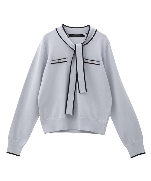 YECCA VECCA（イェッカヴェッカ）の「配色ボウタイニット（ニット/セーター・レディース・アイボリー/ブラック/ライトブルー・FREE）」の13枚目の写真