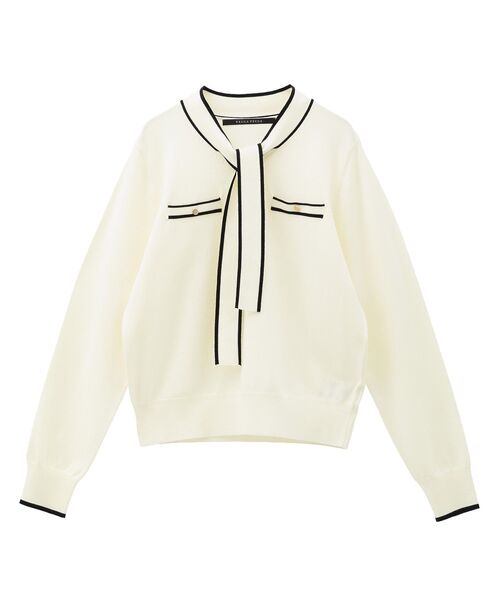 YECCA VECCA（イェッカヴェッカ）の「配色ボウタイニット（ニット/セーター・レディース・アイボリー/ブラック/ライトブルー・FREE）」の21枚目の写真