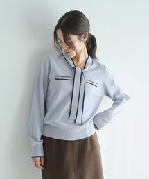 YECCA VECCA（イェッカヴェッカ）の「配色ボウタイニット（ニット/セーター）」