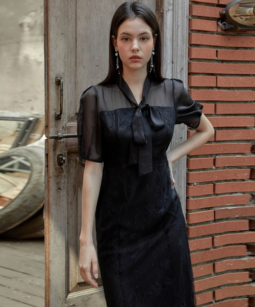 JULIY&CALLA(ジュリー&カラー)の「24SS カラー91 シークレットガーデン アイビー リボンタイ レース ワンピース ベージュ(ワンピース・レディース・その他・SMALL/MEDIUM)」の5枚目の写真
