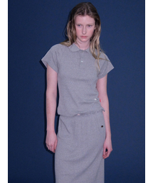 LLL DESIGN STUDIO（lllデザインスタジオ）の「Pointtel Classic Polo Baby Tee_Heather Grey（ポロシャツ）」