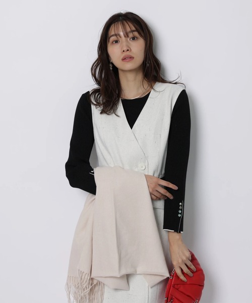 JUSGLITTY（ジャスグリッティー）の「シャイニーボートリブニット（ニット/セーター・レディース・ブラック/ブラック系その他/ブルー系その他3/ホワイト・2）」の16枚目の写真